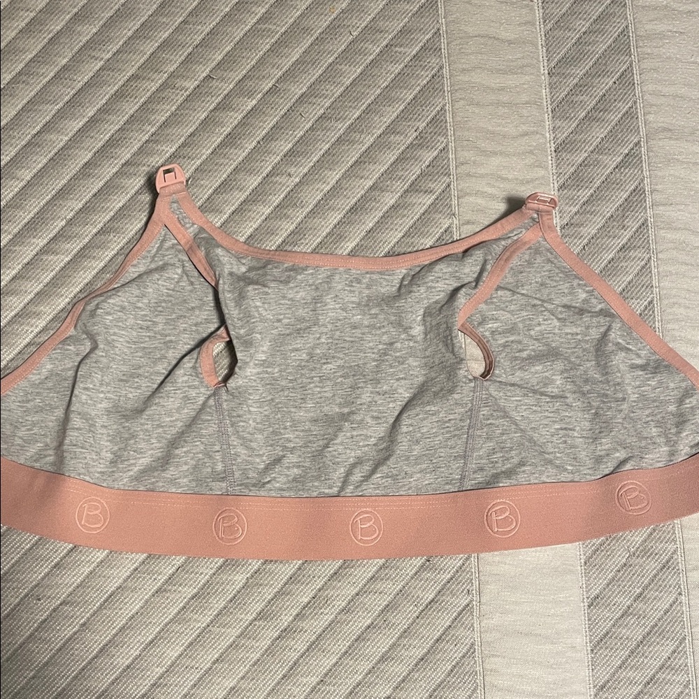 Gray and Pink Pumping Attachment Bra